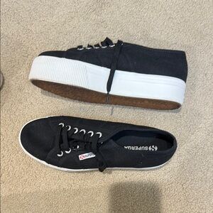 Superga Black Platform Sneakers